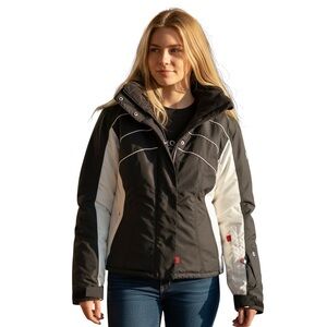 NILS Ski Jacket Womens Size 6P Black White Insulated Winter Snowboard Outdoors